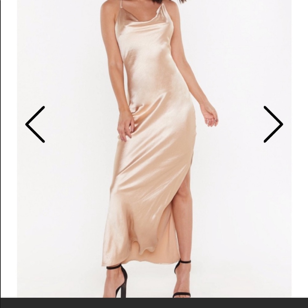 Satin champagne dress